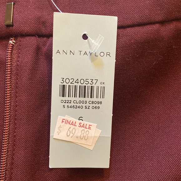 NWT Ann Taylor Purple Straight Pants (Curvy Petite Sizing) - Picture 5 of 5